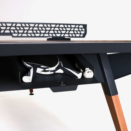 Cornilleau Origin Convertible Outdoor Ping Pong Table – Black Frame -  Racket & Ball Storage 