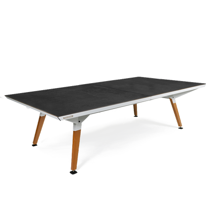 Cornilleau Origin Convertible Outdoor Ping Pong Table - Dark Stone Tabletop- White Frame-Without Net