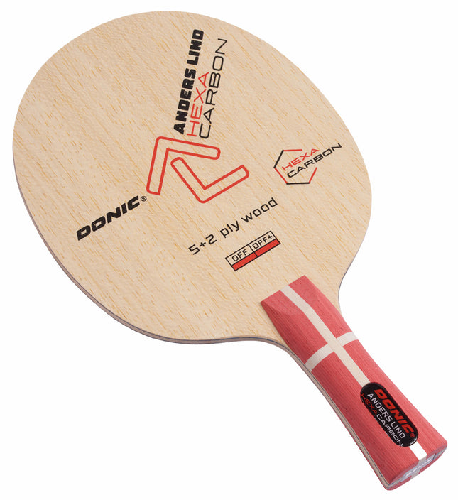Donic Anders Lind Hexa Carbon Offensive Blade - Flared - Front View