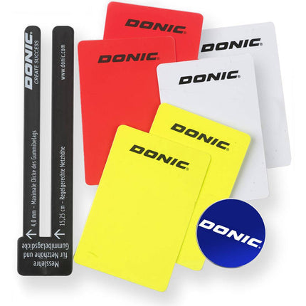 Donic Umpire Set w/ Leather Case - Cards, Net Gauge and Dial Mark