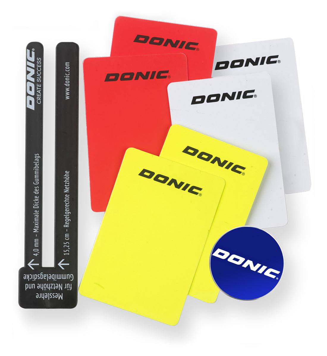 Donic Umpire Set w/ Leather Case - Cards, Net Gauge and Dial Mark