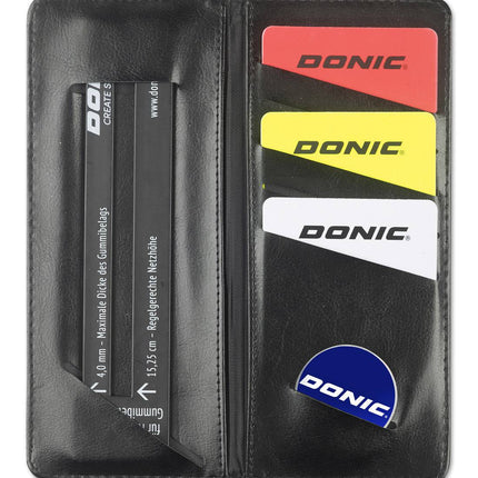Donic Umpire Set w/ Leather Case- Compartments and Features Inside