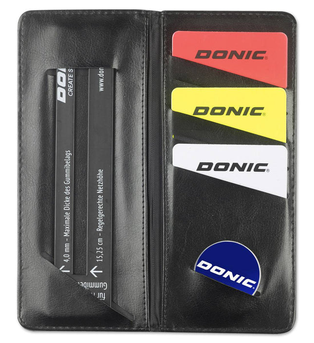 Donic Umpire Set w/ Leather Case- Compartments and Features Inside