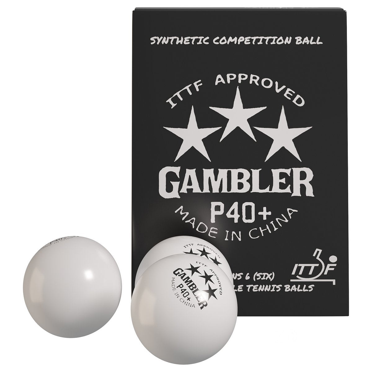 Gambler P40+ 3 Star Table Tennis Ball - 6 Pack - Tournament