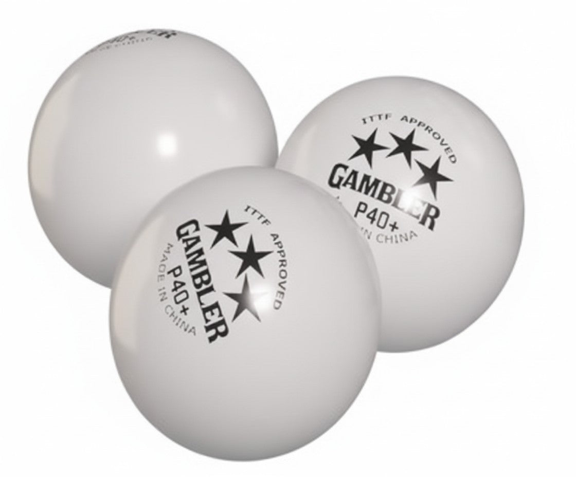 Gambler P40+ 3 Star Table Tennis Ball - 6 Pack - WHITE Color