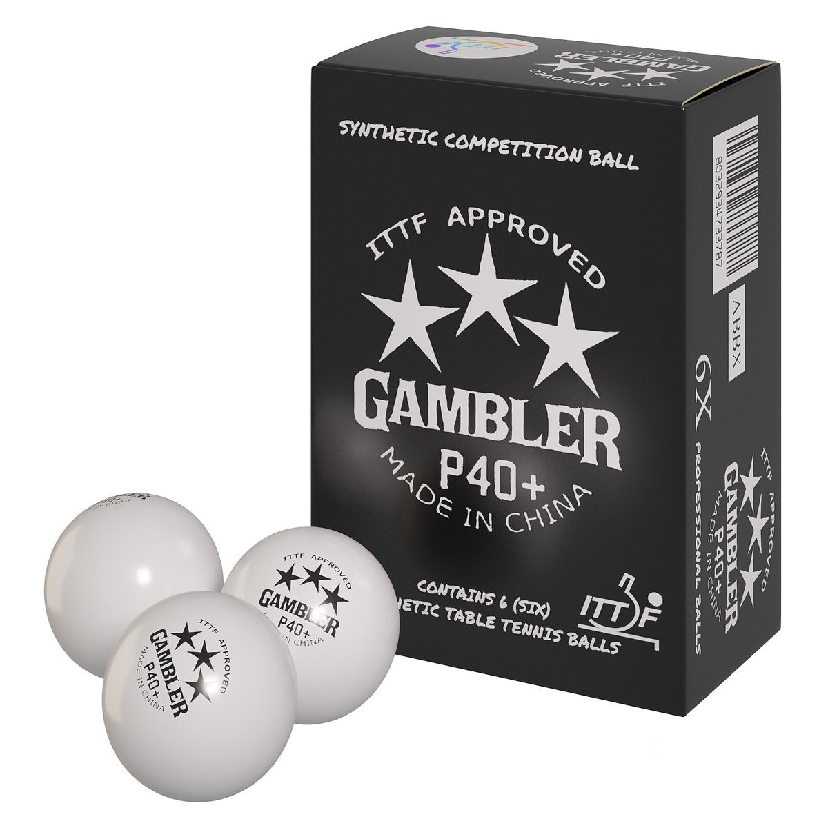 Gambler P40+ 3 Star Table Tennis Ball - 6 Pack