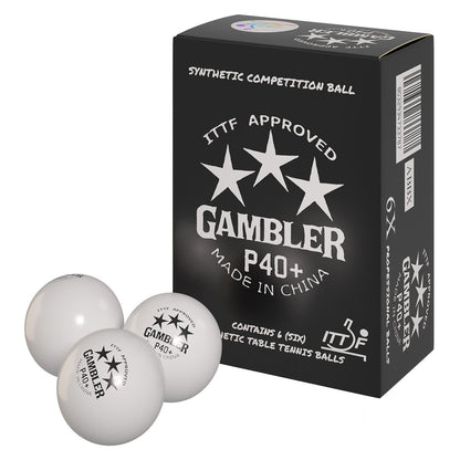 Gambler P40+ 3 Star Table Tennis Ball - 6 Pack