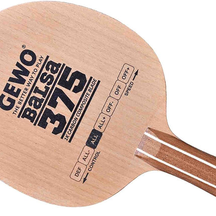 GEWO Balsa Carbon 375 Allround – Table Tennis Blade - Flared Handle