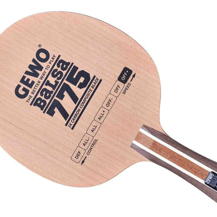 GEWO Balsa Carbon 775 Offensive Plus – Table Tennis Blade - Flared