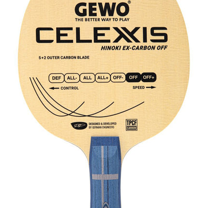 GEWO Celexxis Hinoki Ex-Carbon Offensive Blade - Front View