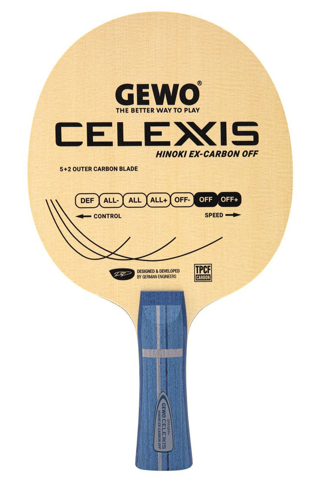 GEWO Celexxis Hinoki Ex-Carbon Offensive Blade - Front View