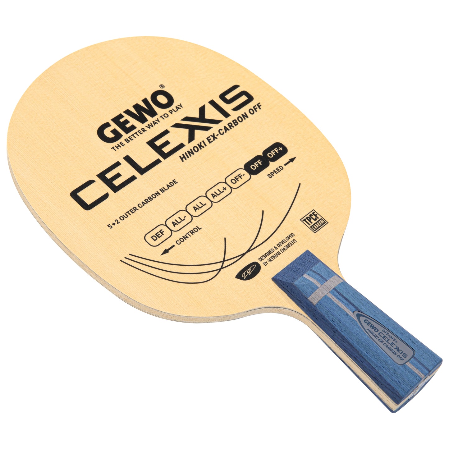 GEWO Celexxis Hinoki Ex-Carbon Offensive - Chinese Penhold Blade - Lying