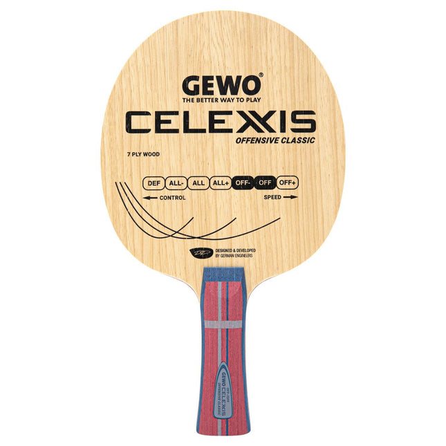  GEWO Celexxis Offensive Classic - Table Tennis Blade - Flared - Front View