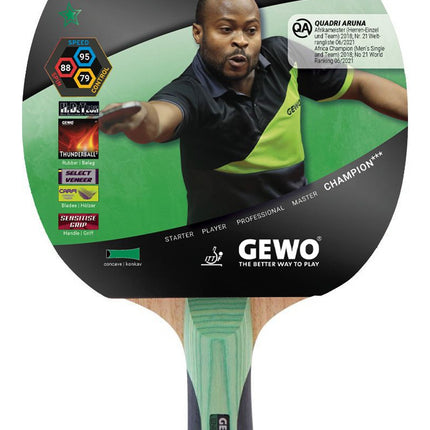 GEWO CS Energy Carbon Pro – Pre‑Assembled Table Tennis Racket - Forehand