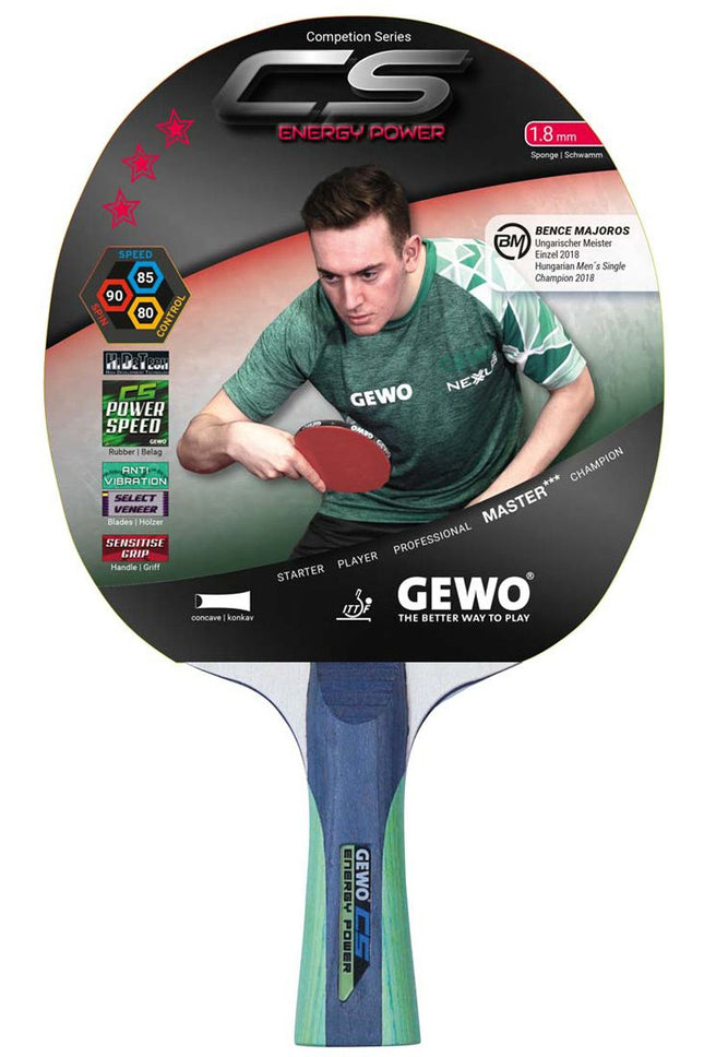 GEWO CS Energy Power – Pre‑Assembled Table Tennis Racket - Bence Majoros