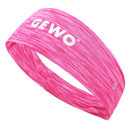 Pink GEWO headband showing a comfortable, stylish sports accessory with the GEWO logo on the fabric.