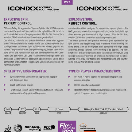 GEWO Iconixx Hybrid HXT Pro 50.0 - Product Specifications