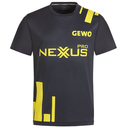 GEWO Nexxus Pro Bloques - Table Tennis Shirt - Dark Grey/Yellow - Front 