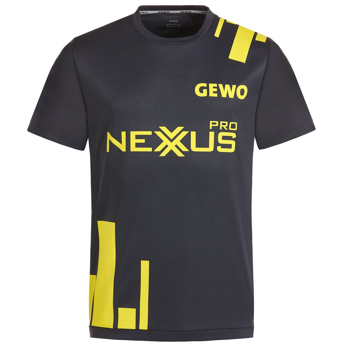 GEWO Nexxus Pro Bloques - Table Tennis Shirt - Dark Grey/Yellow - Front 