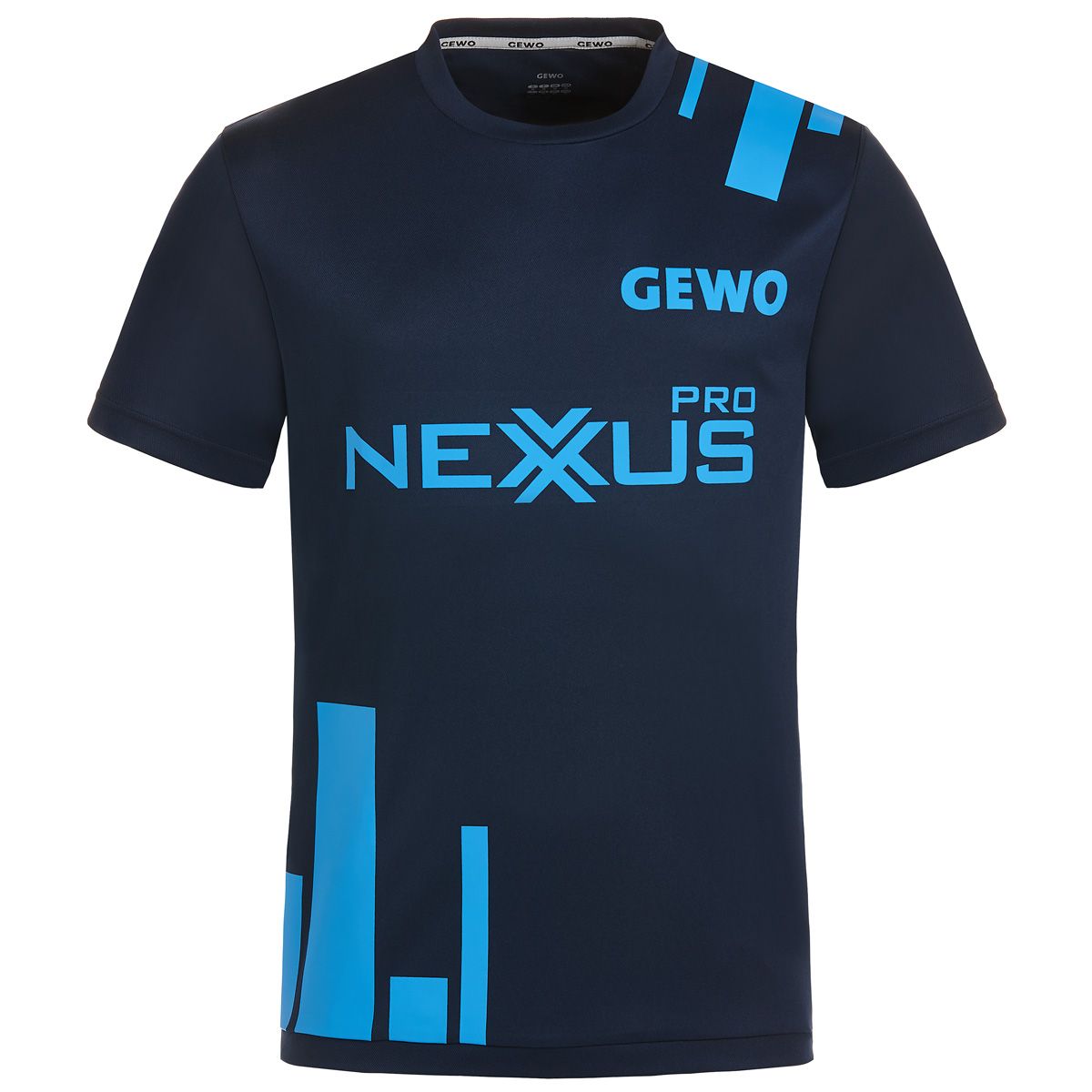 GEWO Nexxus Pro Bloques - Table Tennis Shirt - Navy/Sky Blue - Front 