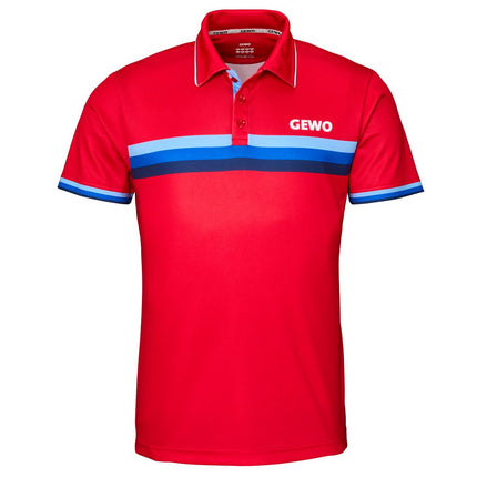 GEWO Polo Shirt Santiago - Red/Blue - Front