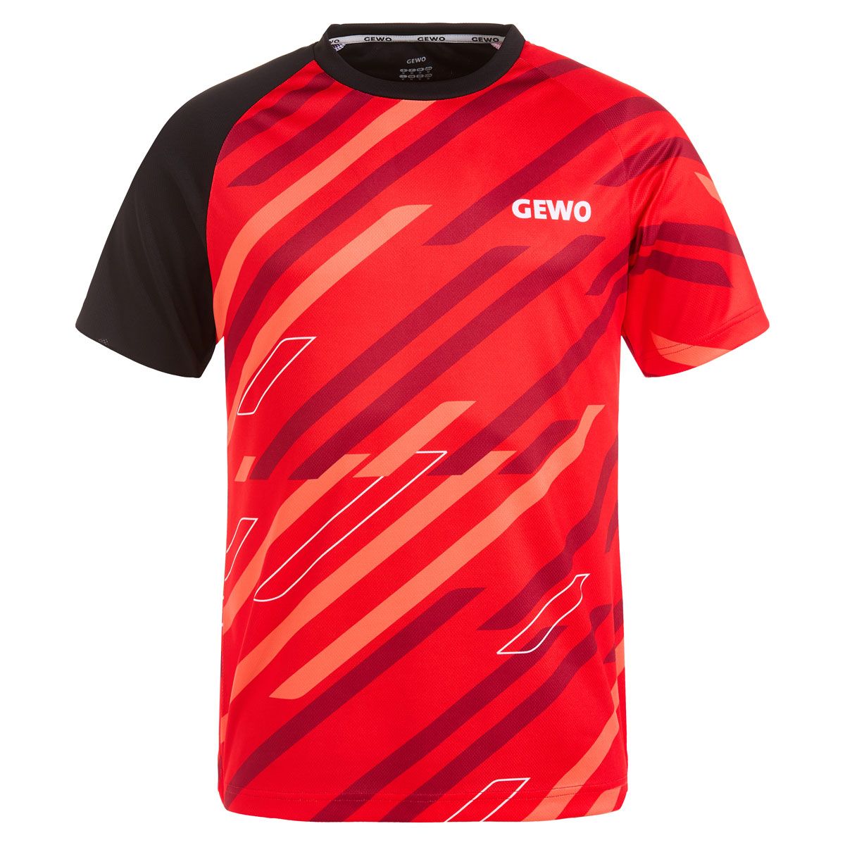 GEWO Ponza II Red/Black - Sporty Table Tennis Shirt - Front