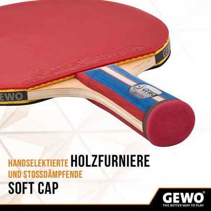GEWO Racket Standard Pro - Flared Table Tennis Racket - Handle
