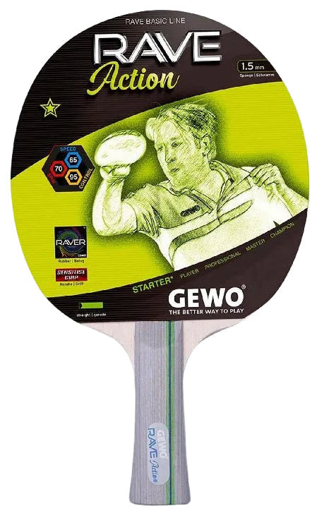 GEWO Rave Action - Pre-Assembled Table Tennis Racket