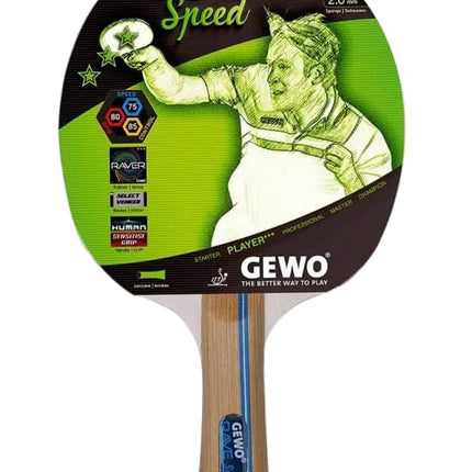 GEWO Rave Speed Spin Oriented – Table Tennis Racket Set - Flared