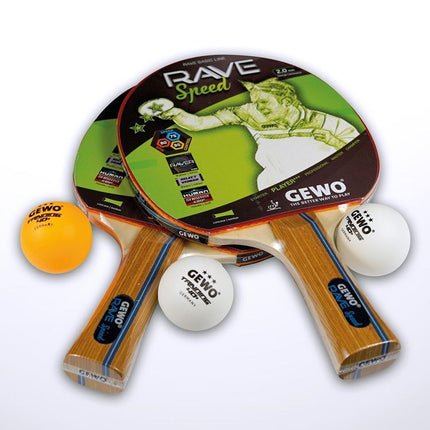 GEWO Rave Speed Spin Oriented Table Tennis Racket Set - Front View