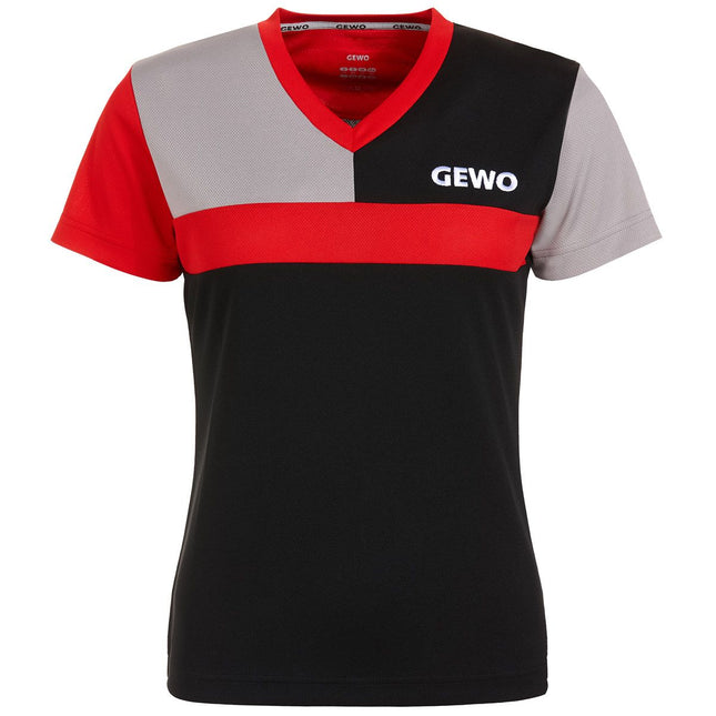 GEWO Ravenna Lady Shirt - Black/Red - Front View
