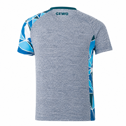 GEWO Shirt Arco - Grey Melange and Blue - Back View
