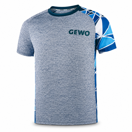 GEWO Shirt Arco - Grey Melange and Blue - Front View