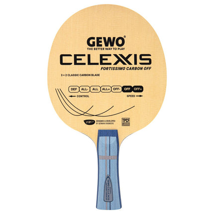 GEWO Wood Celexxis Fortissimo Carbon Offensive Blade - Front View