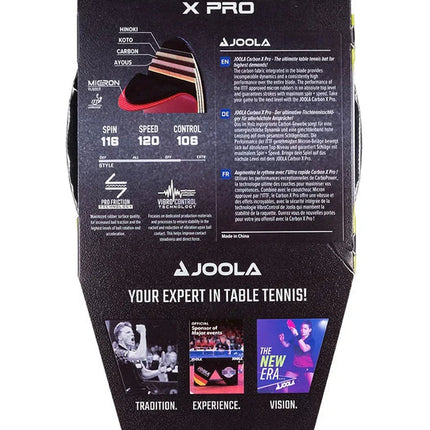 JOOLA Carbon X Pro Table Tennis Racket-Packaging - Back