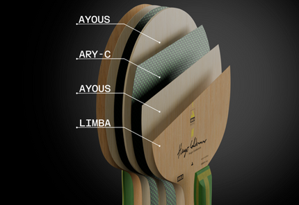 JOOLA Hugo Calderano ARY‑C - Wood-Layer Construction