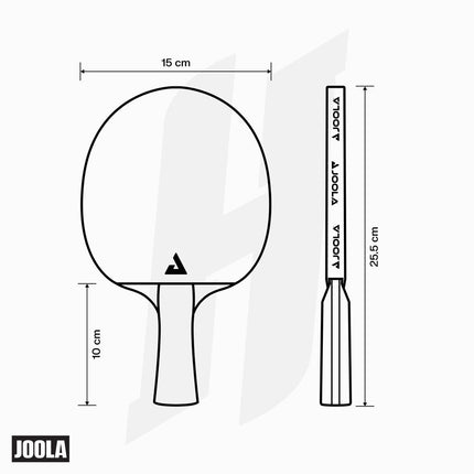 JOOLA Hugo Calderano Carbon Speed Table Tennis Racket Set - Dimensions
