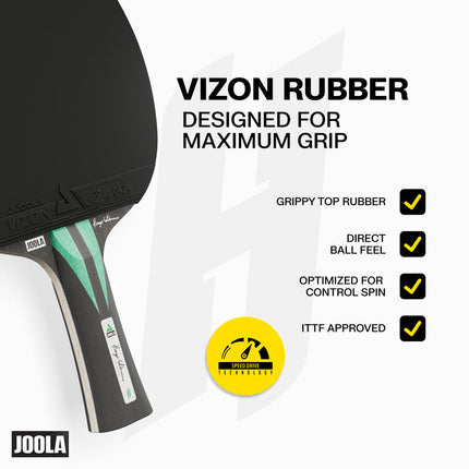 JOOLA Hugo Calderano Carbon Speed Table Tennis Racket Set - Vizon Rubber
