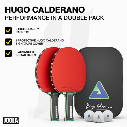 JOOLA Hugo Calderano Duo Pro Table Tennis Racket Set - Product Bundle