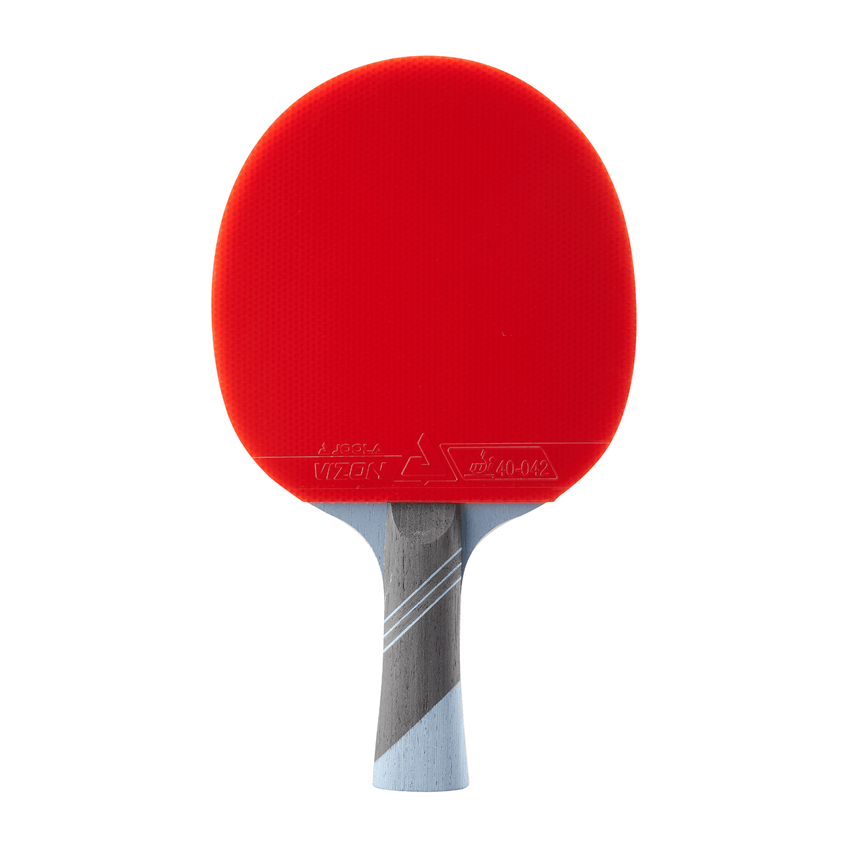 JOOLA Omega Speed Table Tennis Racket with Vison - LIGHT BLUE (RED/BLACK)  - Back View - Flared