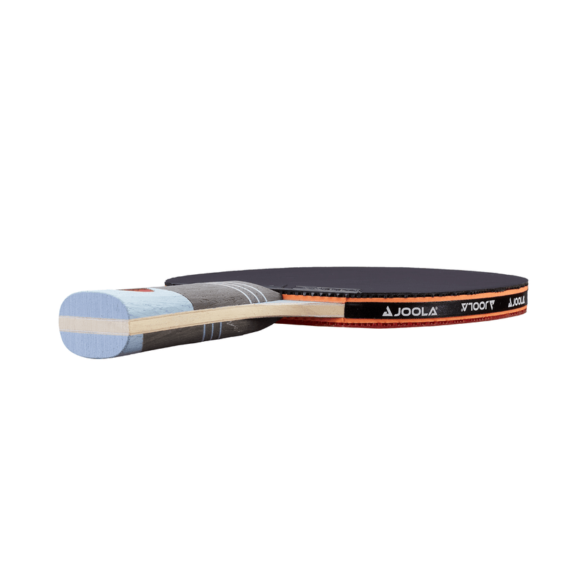 JOOLA Omega Speed Table Tennis Racket with Vison - LIGHT BLUE (RED/BLACK)  - Right Side - Edge View