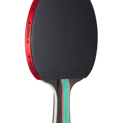 JOOLA Red Carbon CTR Table Tennis Racket - Backhand-Left-Side View