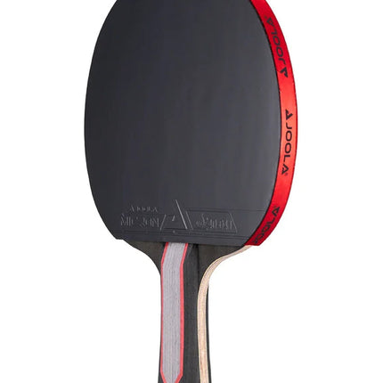 JOOLA Red Carbon Pro Table Tennis Racket - Backhand-Left-Side View