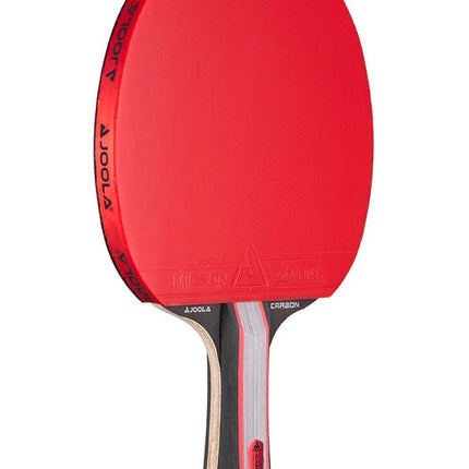JOOLA Red Carbon Pro Table Tennis Racket - Forehand-Right-Side View