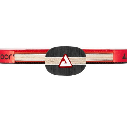 JOOLA Red Carbon Pro Table Tennis Racket - Handle-Edge View