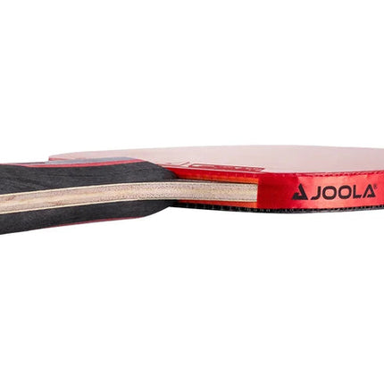 JOOLA Red Carbon Pro Table Tennis Racket - Handle-Side View