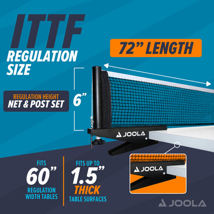 JOOLA Replacement Net for Quattro, Inside, Tour, Triumph and Conversion Top Net and Post Sets - ITTF Regulation Size