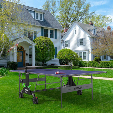Kettler Axos Outdoor Table Tennis Table Two Player Bundle - Outdoor able