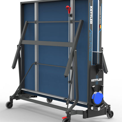 Kettler Berlin Pro Outdoor Table Tennis Table with 4-Player Bundle - Compact Storage