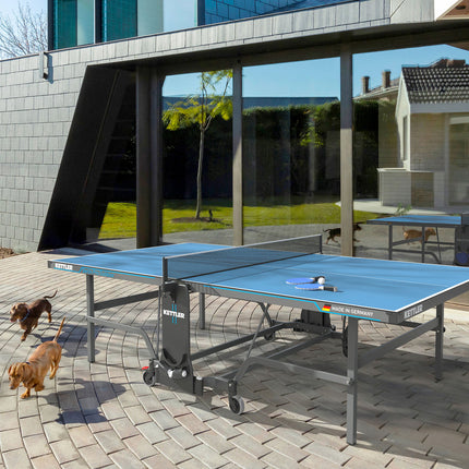 Kettler Berlin Pro Outdoor Table Tennis Table with 4-Player Bundle - Outdoor Use 